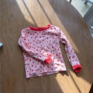 Charming Strawberry Print Kids Pajama Set - Pink and Red LAKE kids pajamas